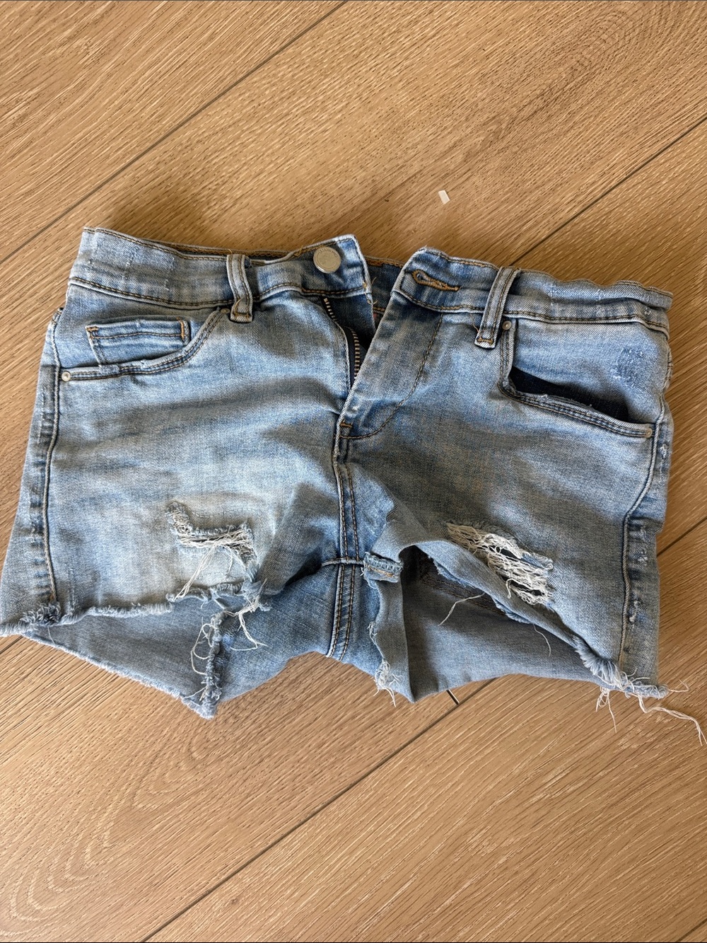 Blank NYC Kids Light Blue Distressed Denim Shorts